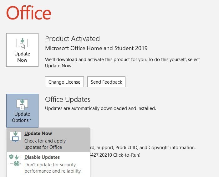 There’s a problem with your Office license di Windows 10 terbaru