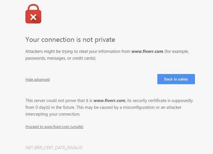 Your Connection Is Not Private di Windows 10 terbaru