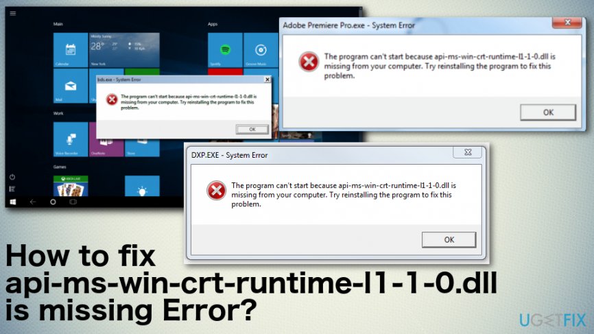 error dll api ms win crt l1 runtime fix missing delphi seattle start errors side dynamic link file library d10