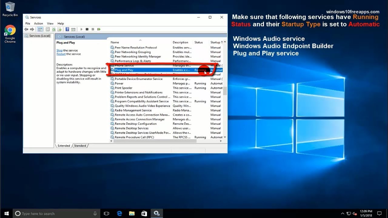 The Audio Service is Not Running di Windows 10
