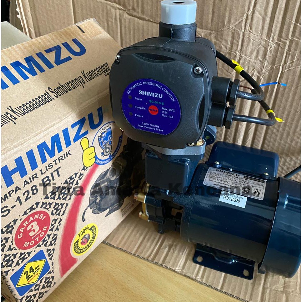 Jual Pompa Pendorong Shimizu PS 128BIT + Otomatis SC-015E / Pompa Booster |  Shopee Indonesia