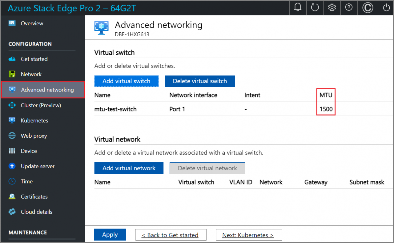 Tutorial untuk mengonfigurasi pengaturan jaringan untuk perangkat Azure Stack Edge Pro 2 di portal Azure | Microsoft Learn